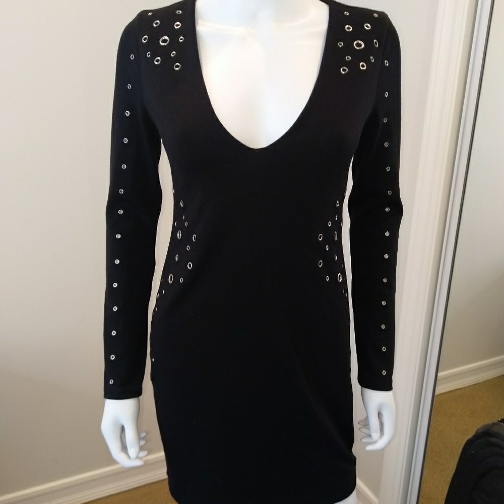 Sexy Black Dress with Open Silver Holes 😍